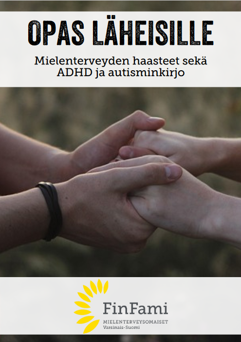 Oppaan kansikuva, jossa käsiä yhdessä