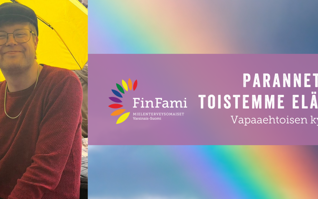 Otsikkokuva: "Pride 2026: Parannetaan toistemme elämää", vasemmassa laidassa vapaaehtoisen hymyilevä kuva ja oikealla tekstin takana sateenkaari