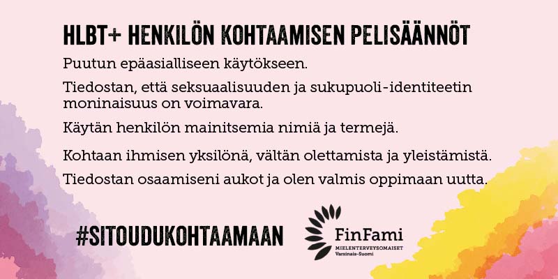 HLBT+ kohtaamisen pelisäännöt